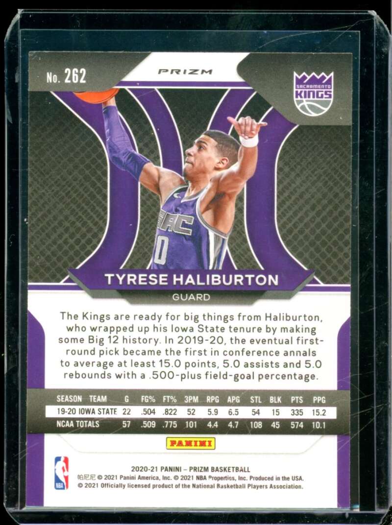 Tyrese Haliburton Rookie Card 2020-21 Panini Prizm Prizms Pink Ice #262  Image 2