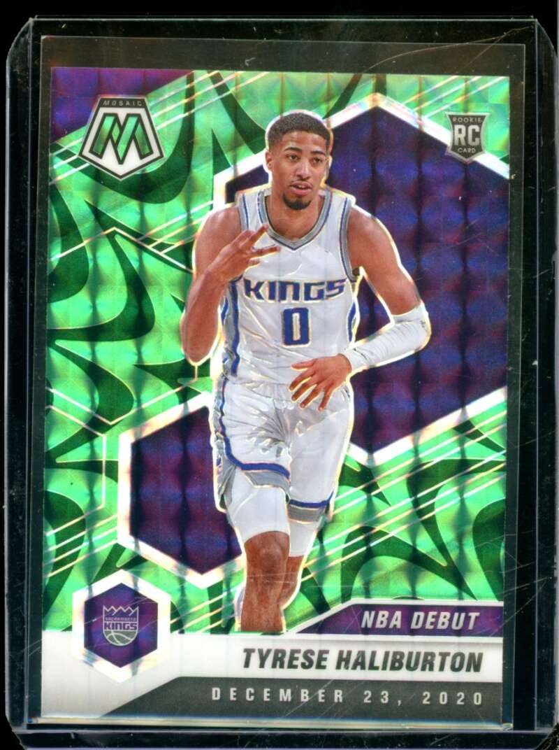 Tyrese Haliburton Rookie Card 2020-21 Panini Mosaic Mosaic Green #264  Image 1