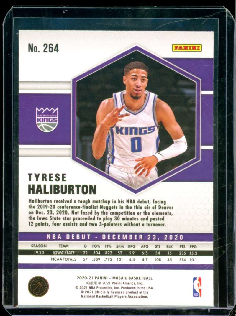 Tyrese Haliburton Rookie Card 2020-21 Panini Mosaic Silver #264  Image 2