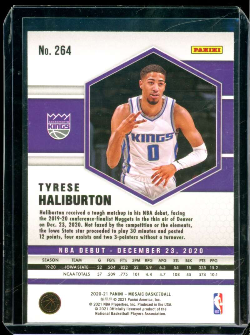 Tyrese Haliburton Rookie Card 2020-21 Panini Mosaic Silver #264  Image 2