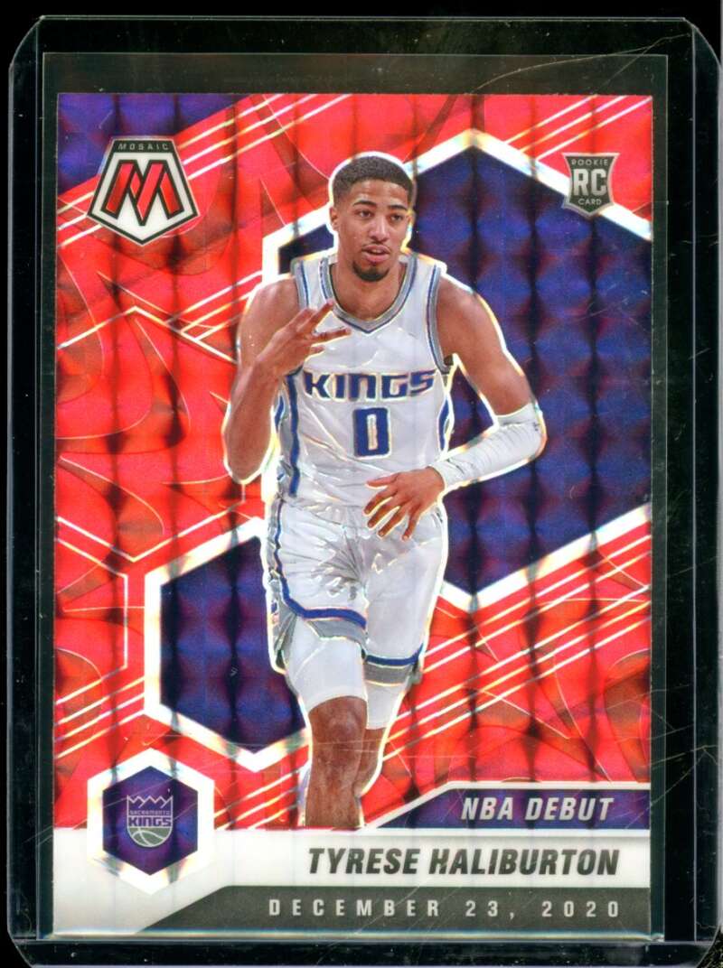 Tyrese Haliburton Rookie Card 2020-21 Panini Mosaic Mosaic Reactive Red #264  Image 1
