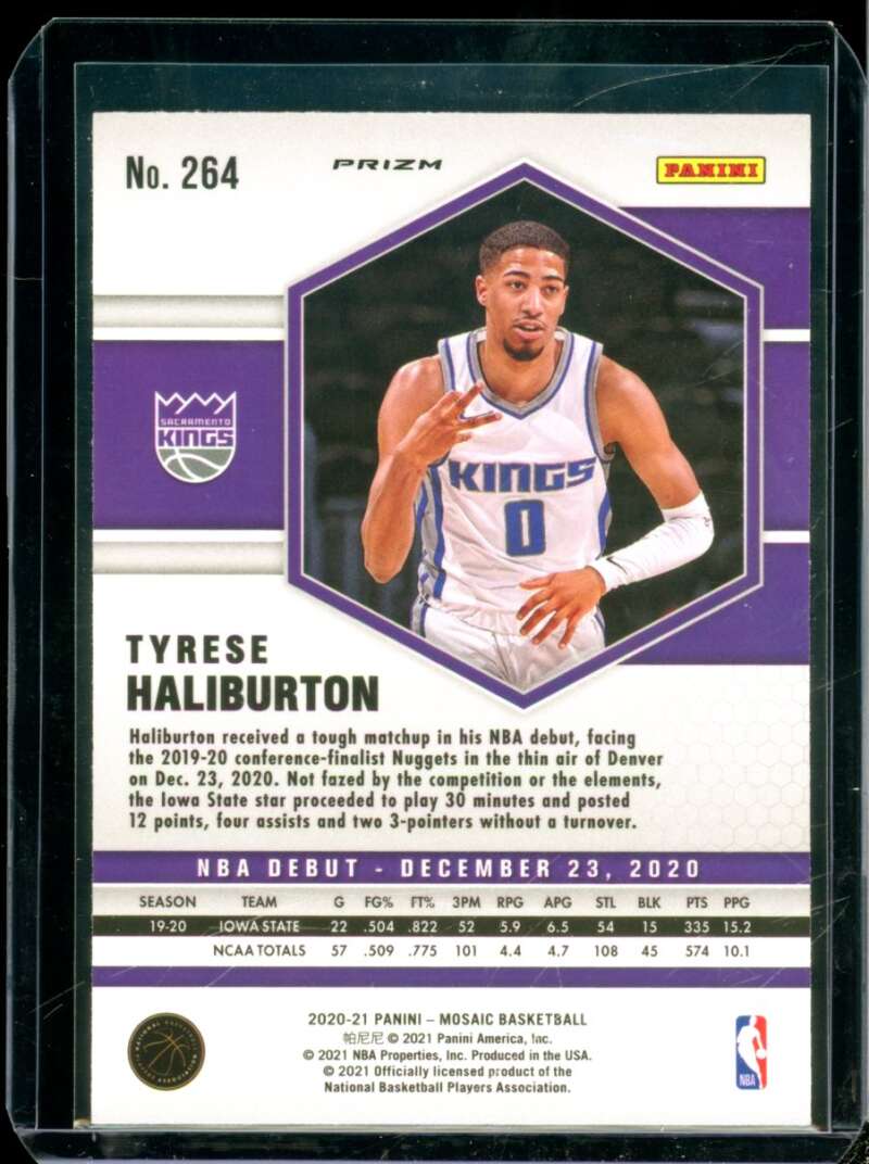 Tyrese Haliburton Rookie Card 2020-21 Panini Mosaic Mosaic Reactive Red #264  Image 2
