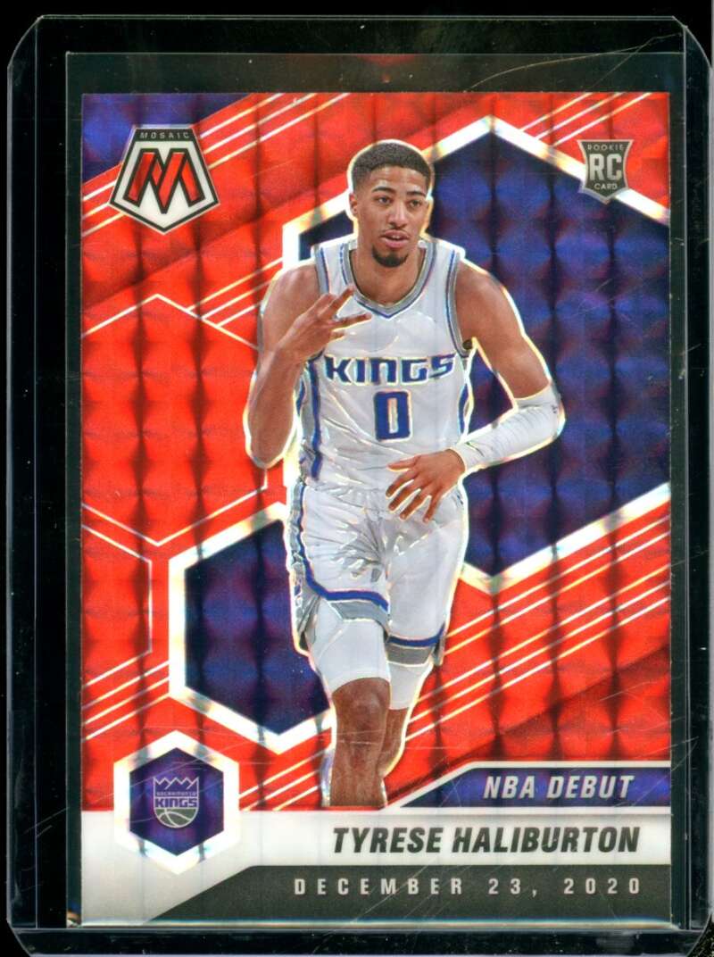 Tyrese Haliburton Rookie Card 2020-21 Panini Mosaic Mosaic Reactive Red #264  Image 1