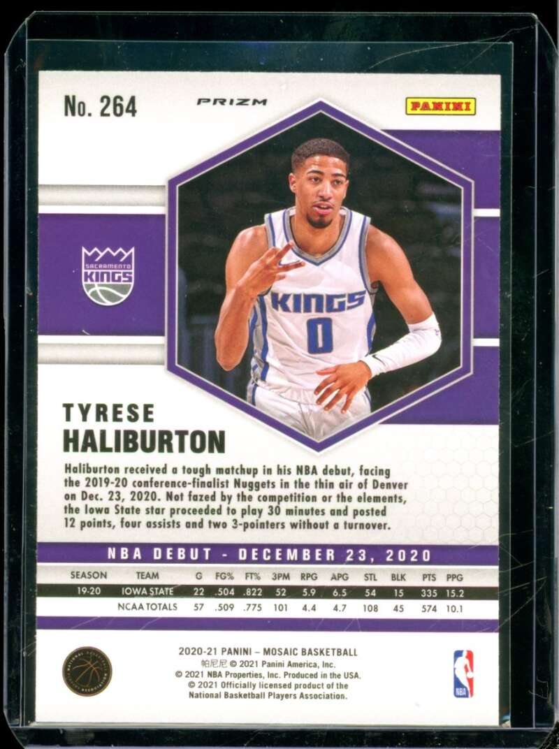 Tyrese Haliburton Rookie Card 2020-21 Panini Mosaic Mosaic Reactive Red #264  Image 2