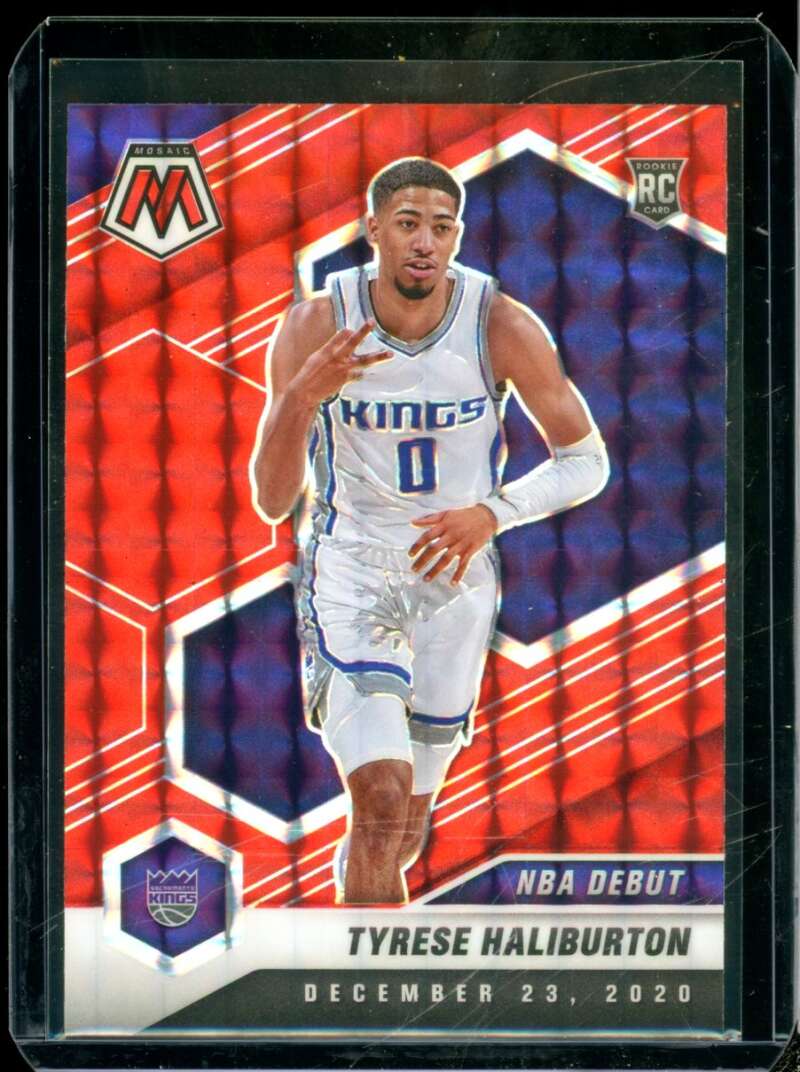 Tyrese Haliburton Rookie Card 2020-21 Panini Mosaic Mosaic Reactive Red #264  Image 1