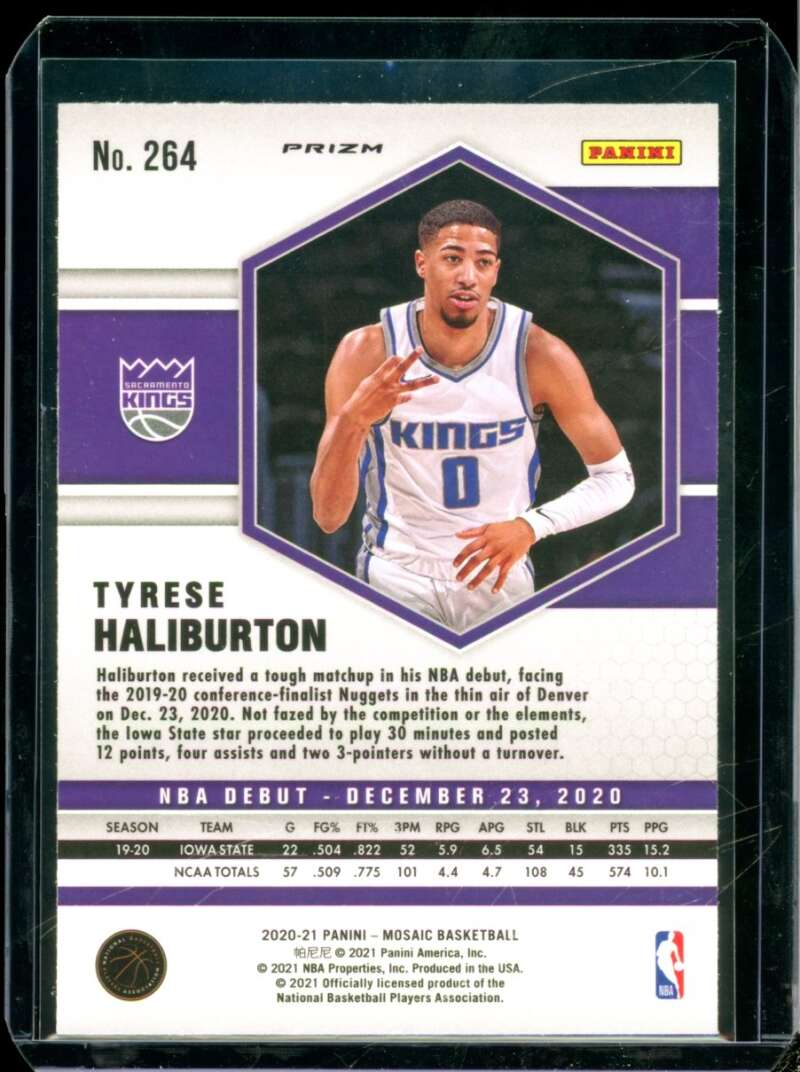 Tyrese Haliburton Rookie Card 2020-21 Panini Mosaic Mosaic Red Wave #264  Image 2