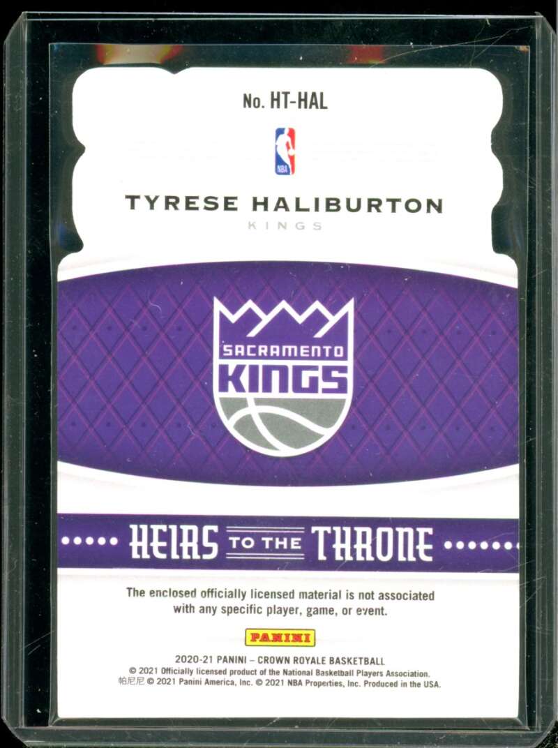 Tyrese Haliburton Rookie 2020-21 Crown Royale Heirs to the Throne Materials #HT-HAL  Image 2