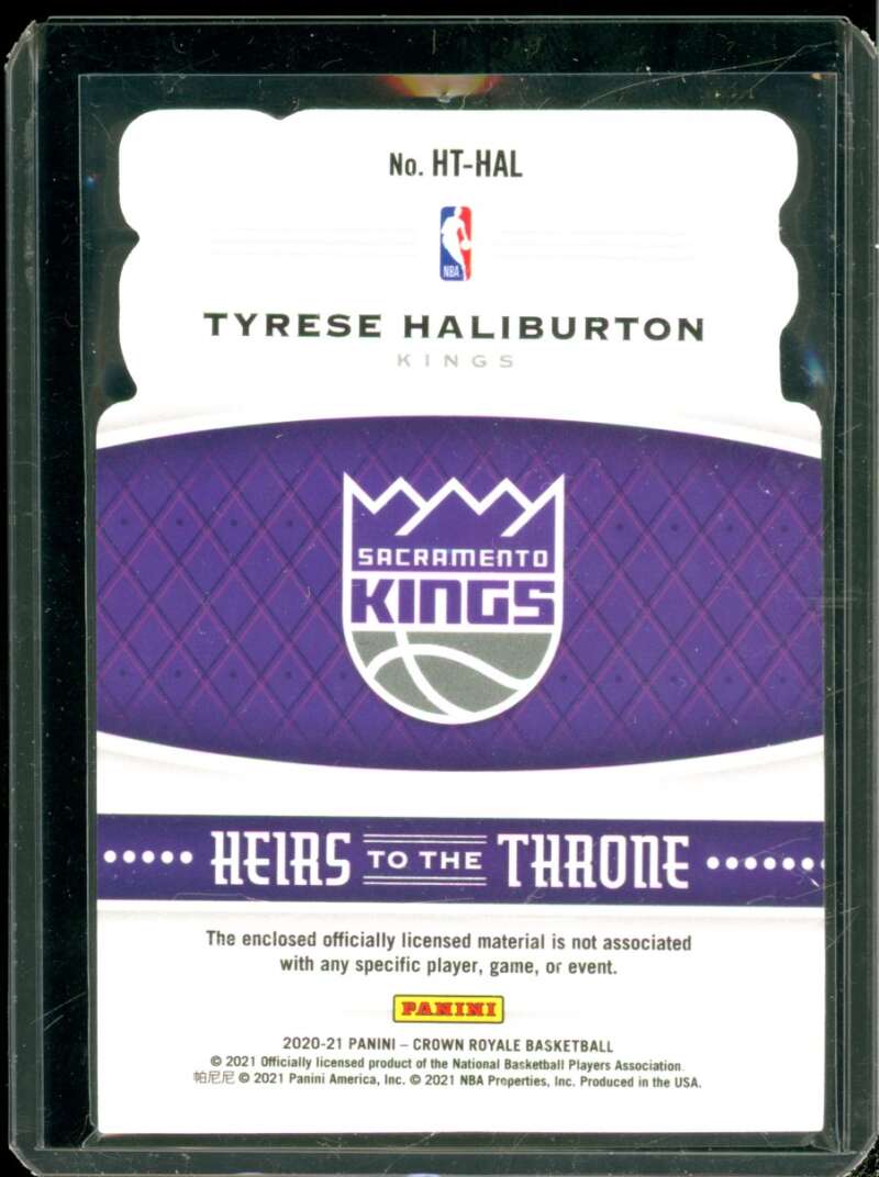 Tyrese Haliburton Rookie 2020-21 Crown Royale Heirs to the Throne Materials #HT-HAL  Image 2