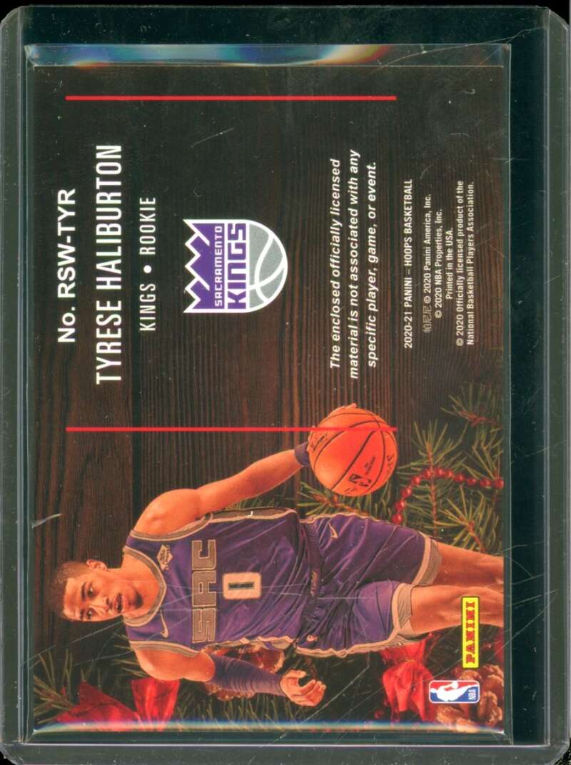Tyrese Haliburton Rookie Card 2020-21 Hoops Rookie Sweaters #RSW-TR  Image 2