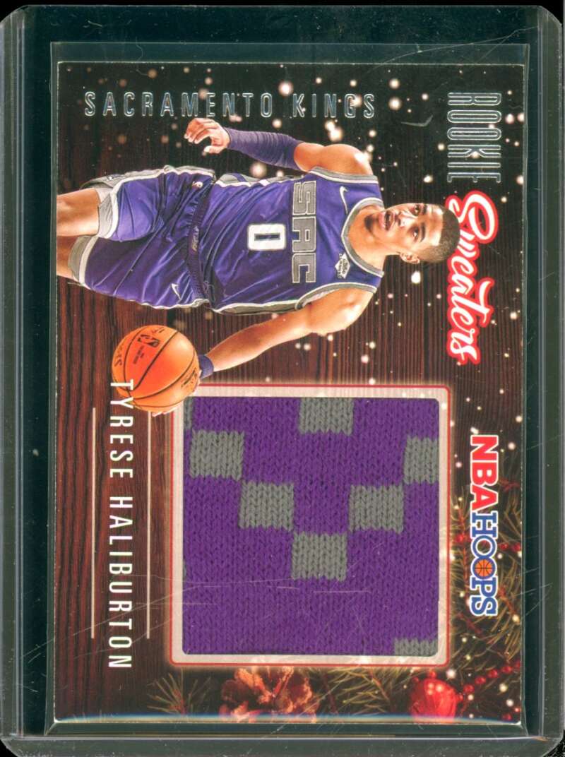 Tyrese Haliburton Rookie Card 2020-21 Hoops Rookie Sweaters #RSW-TR  Image 1