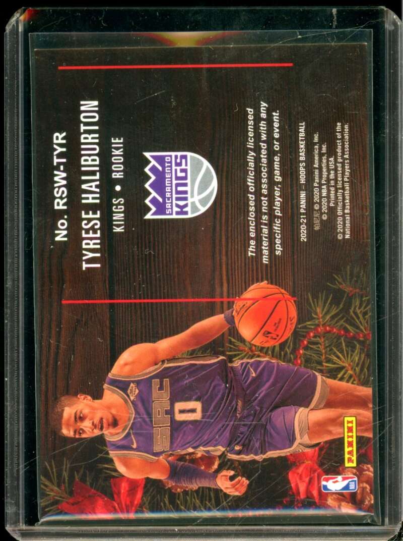 Tyrese Haliburton Rookie Card 2020-21 Hoops Rookie Sweaters #RSW-TR  Image 2