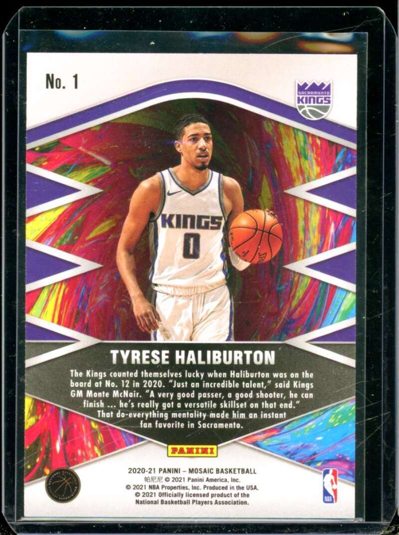 Tyrese Haliburton Rookie Card 2020-21 Panini Mosaic Introductions #1  Image 2
