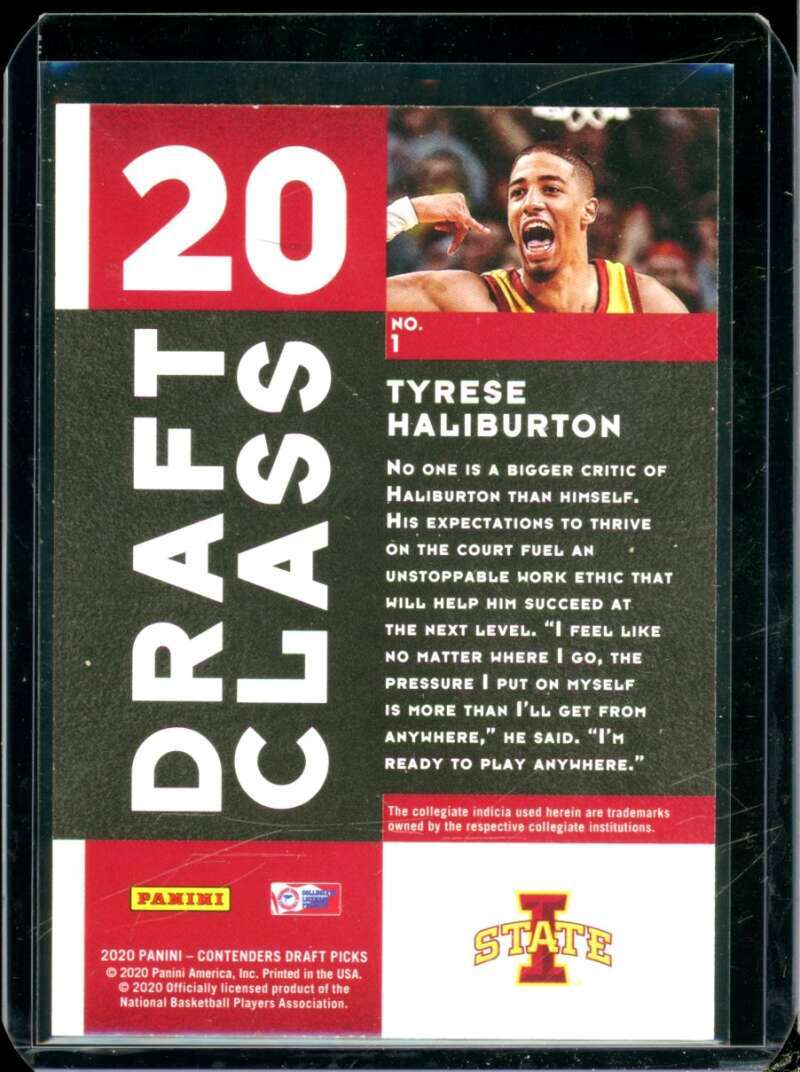 Tyrese Haliburton RC 2020-21 Panini Contenders Draft Picks Draft Class Red #1  Image 2