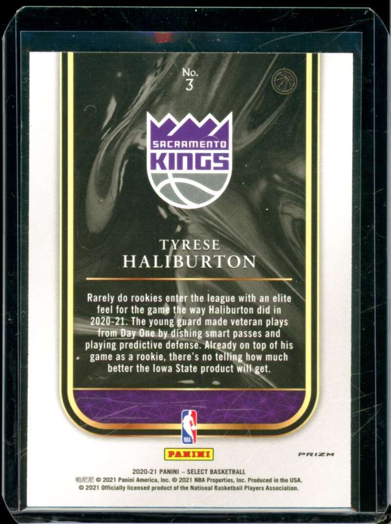 Tyrese Haliburton Rookie Card 2020-21 Select Rookie Selections Prizms Silver #3  Image 2