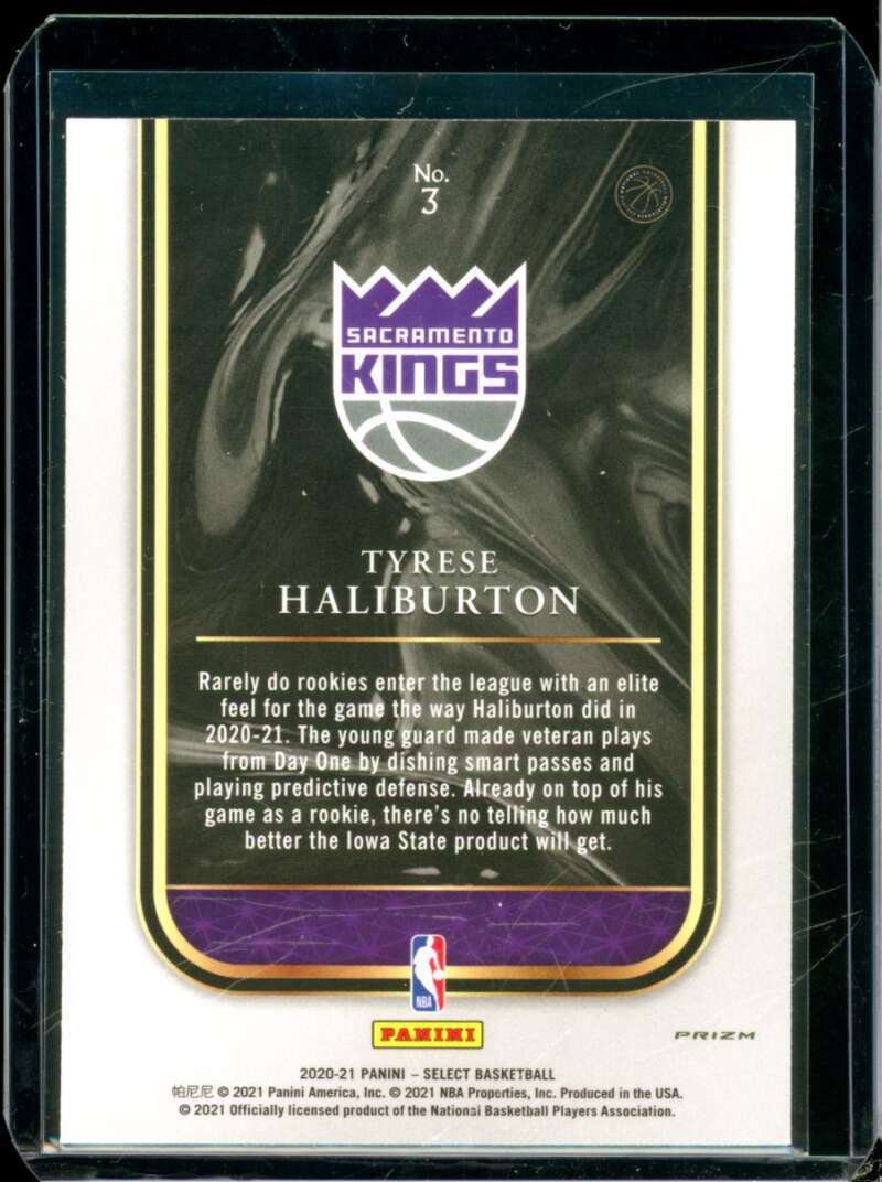 Tyrese Haliburton Rookie Card 2020-21 Select Rookie Selections Prizms Blue #3  Image 2