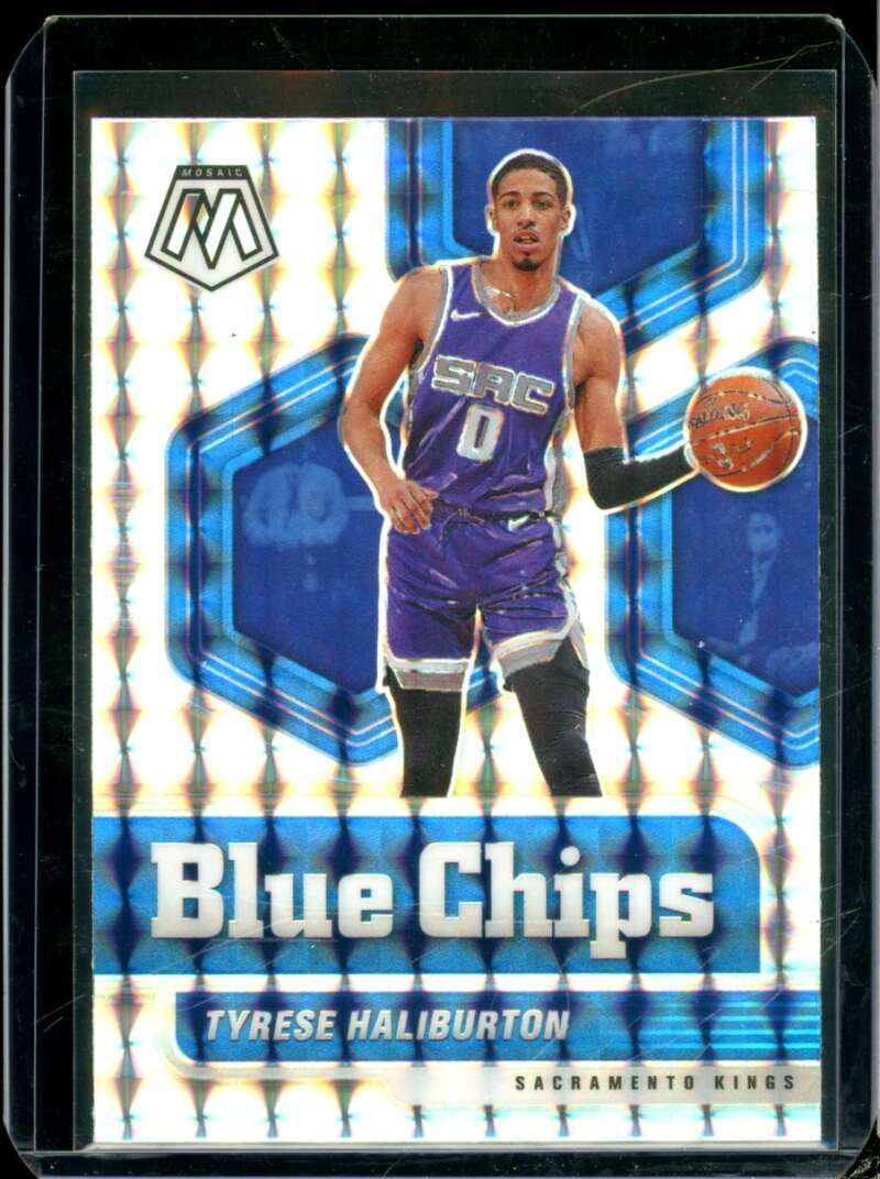 Tyrese Haliburton Rookie Card 2020-21 Panini Mosaic Blue Chips Mosaic #5  Image 1