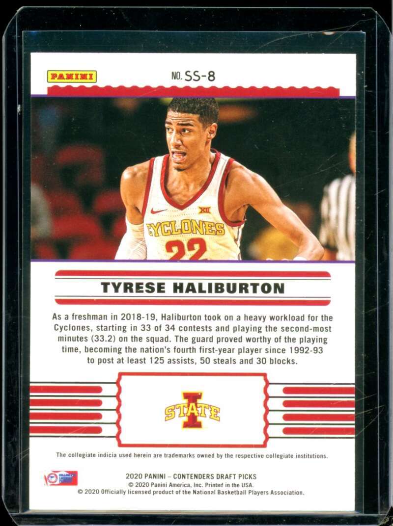 Tyrese Haliburton Rookie 2020-21 Panini Contenders Draft Pick Front-Row Seat #8  Image 2
