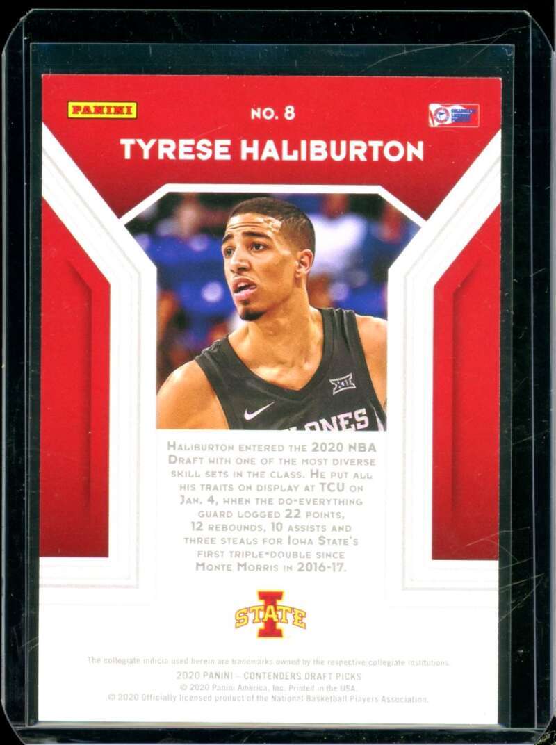 Tyrese Haliburton 2020-21 Panini Contenders Draft Picks Playing Numbers Game #8  Image 2