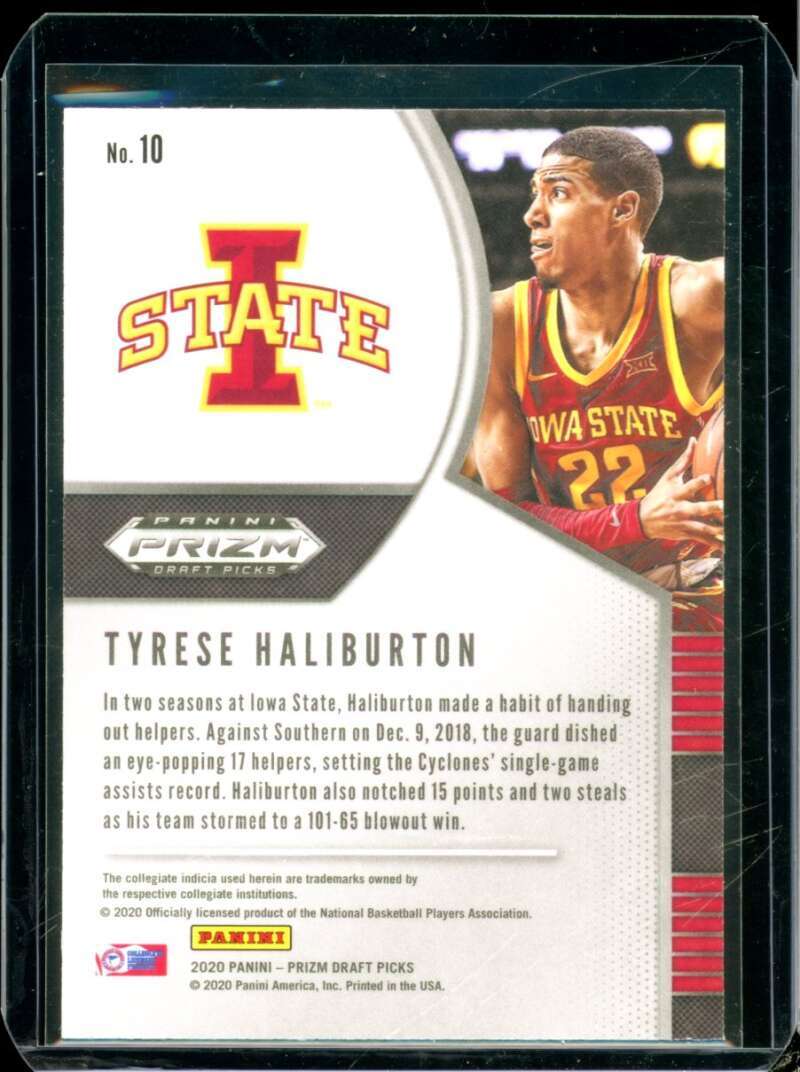 Tyrese Haliburton Rookie Card 2020-21 Panini Prizm Draft Picks #10  Image 2