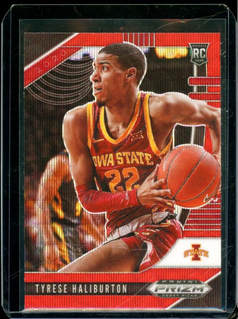 Tyrese Haliburton Rookie 2020-21 Panini Prizm Draft Picks Prizms Red Ice #10  Image 1