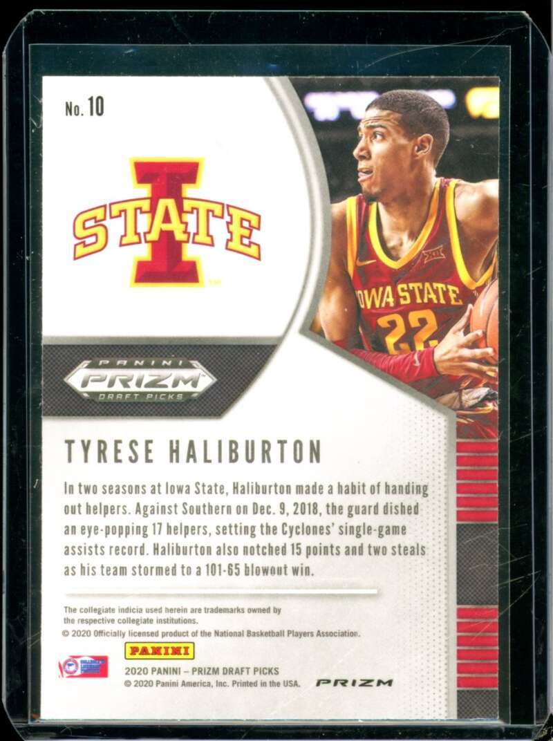 Tyrese Haliburton Rookie 2020-21 Panini Prizm Draft Picks Prizms Red Ice #10  Image 2