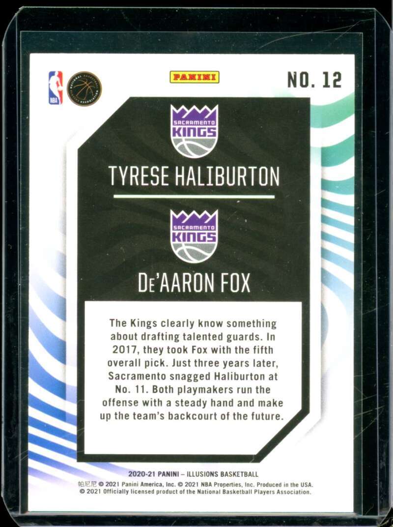Tyrese Haliburton /De'Aaron Fox 2020-21 Panini Illusions Rookie Reflections #12  Image 2
