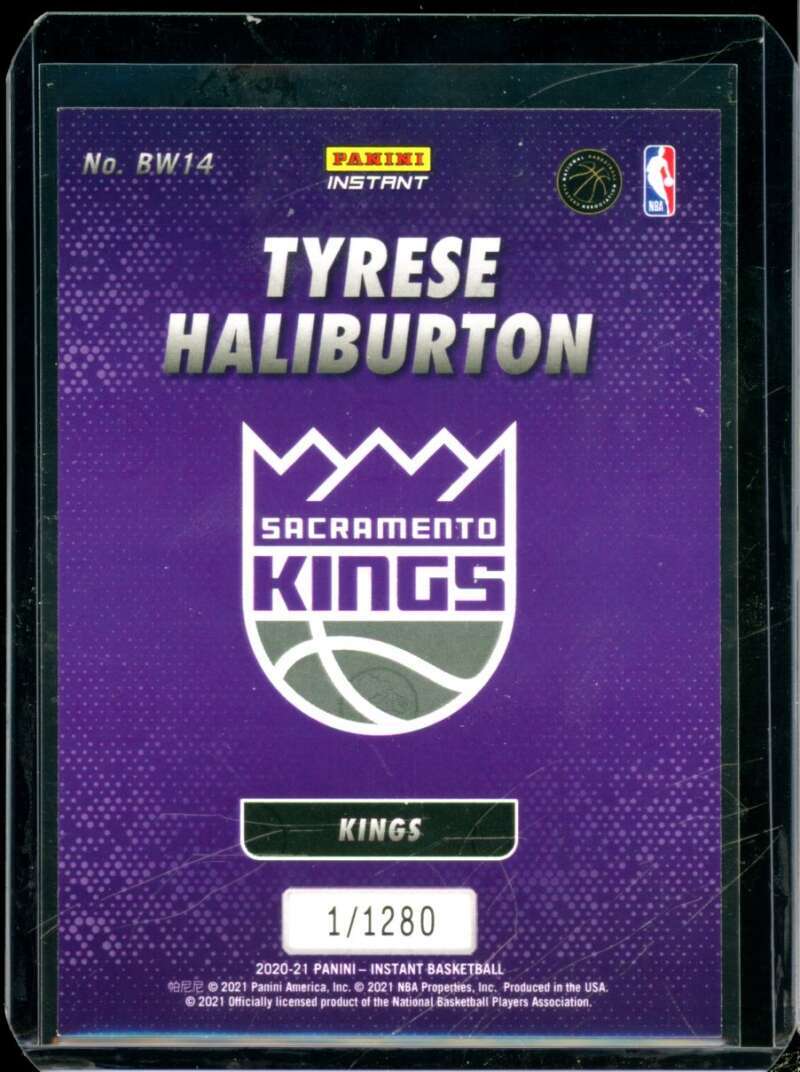 Tyrese Haliburton RC 2020-21 Panini Instant Black and White Rookies /1280 #BW14  Image 2