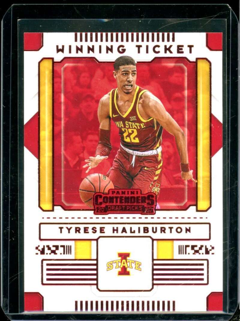 Tyrese Haliburton RC 2020-21 Panini Contender Draft Pick Winning Ticket Red #34  Image 1