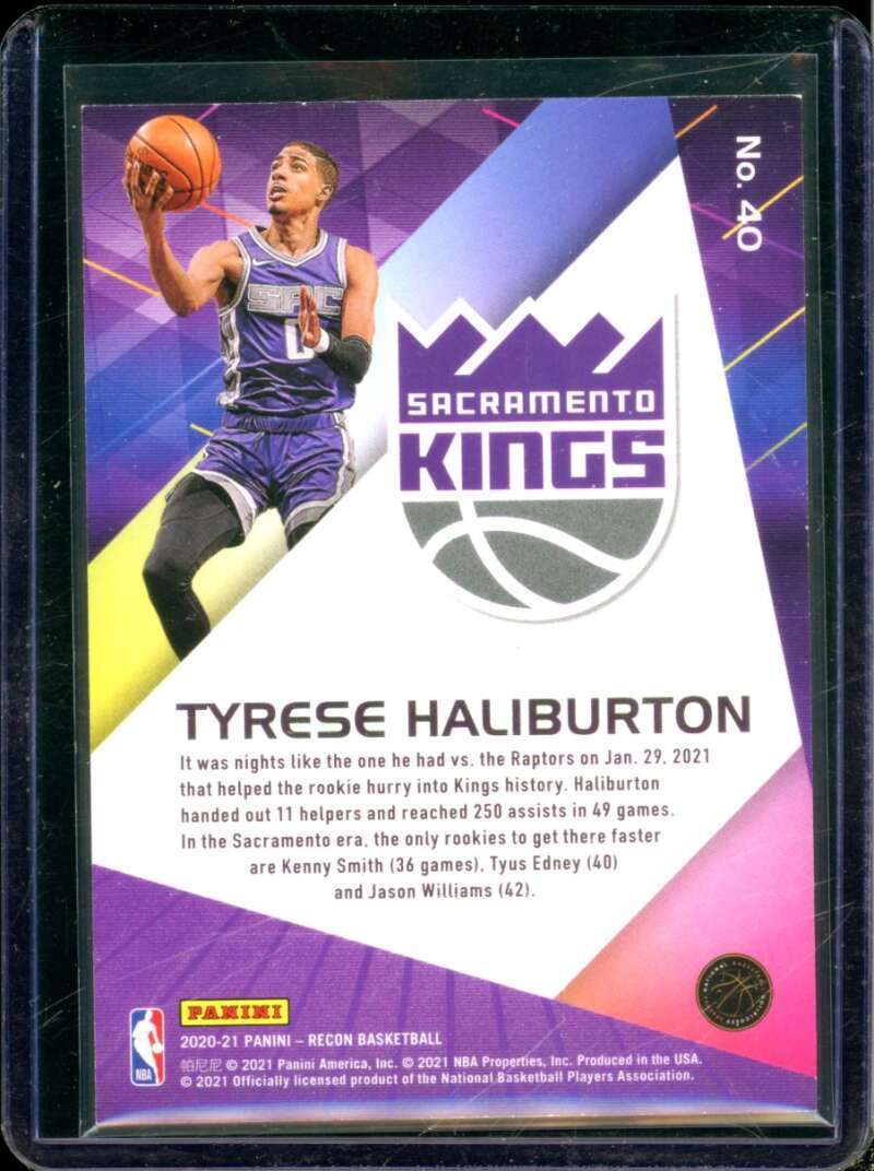 Tyrese Haliburton Rookie Card 2020-21 Panini Recon Holo Gold #40  Image 2