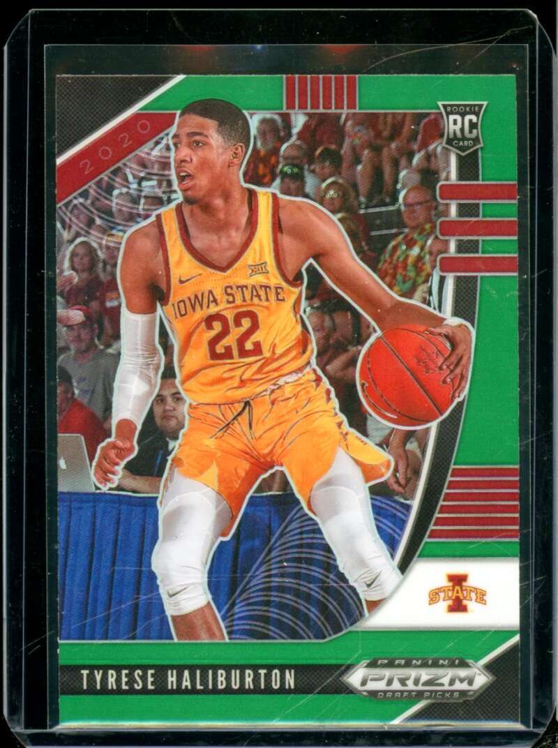 Tyrese Haliburton Rookie Card 2020-21 Panini Prizm Draft Picks Prizms Green #50  Image 1