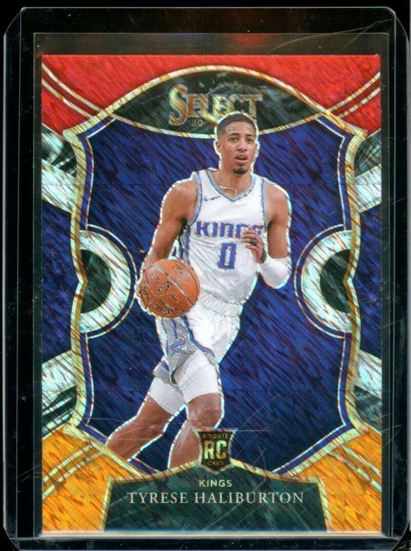 Tyrese Haliburton Rookie 2020-21 Select Prizms Red White Orange Shimmer #72  Image 1