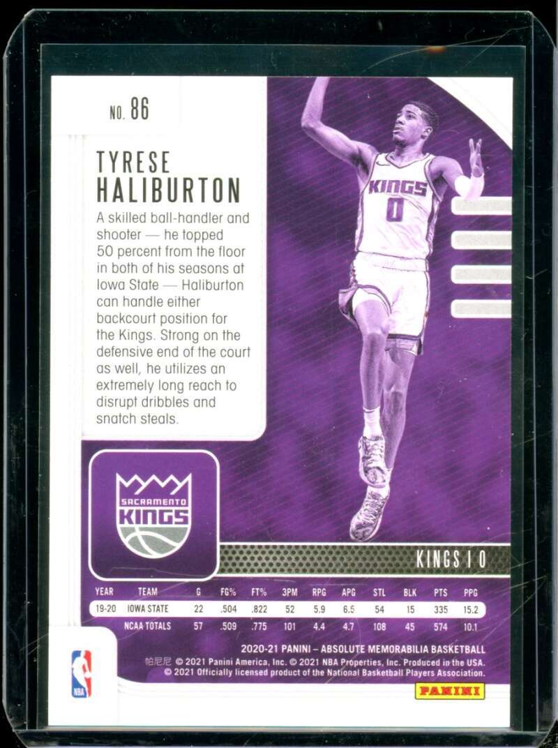 Tyrese Haliburton Rookie Card 2020-21 Absolute Memorabilia #86  Image 2