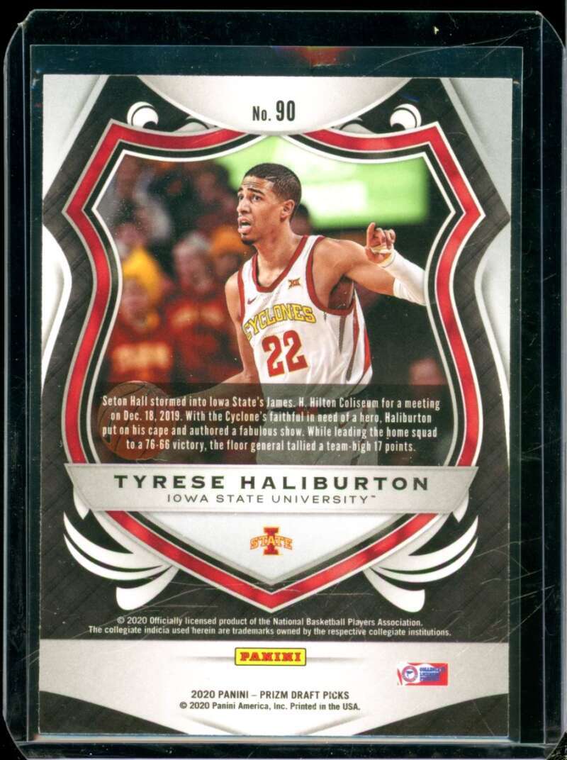Tyrese Haliburton Rookie Card 2020-21 Panini Prizm Draft Picks #90  Image 2