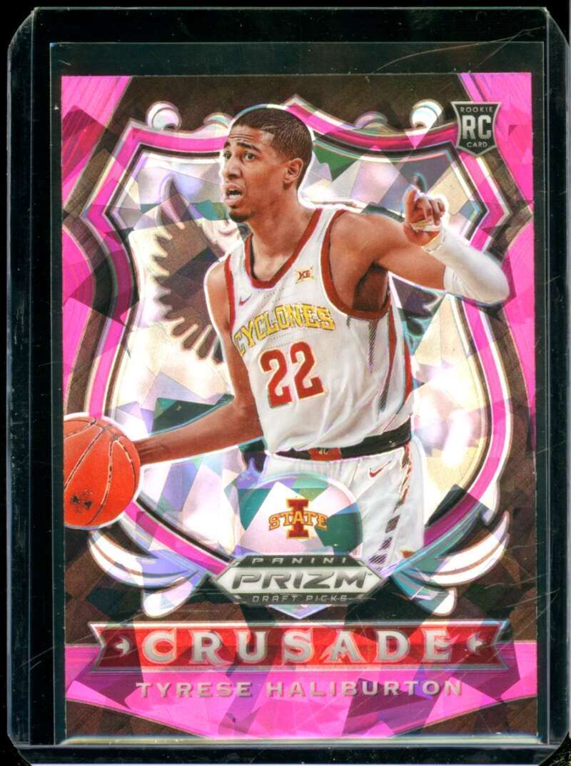 Tyrese Haliburton Rookie 2020-21 Panini Prizm Draft Picks Prizms Pink Ice #90  Image 1
