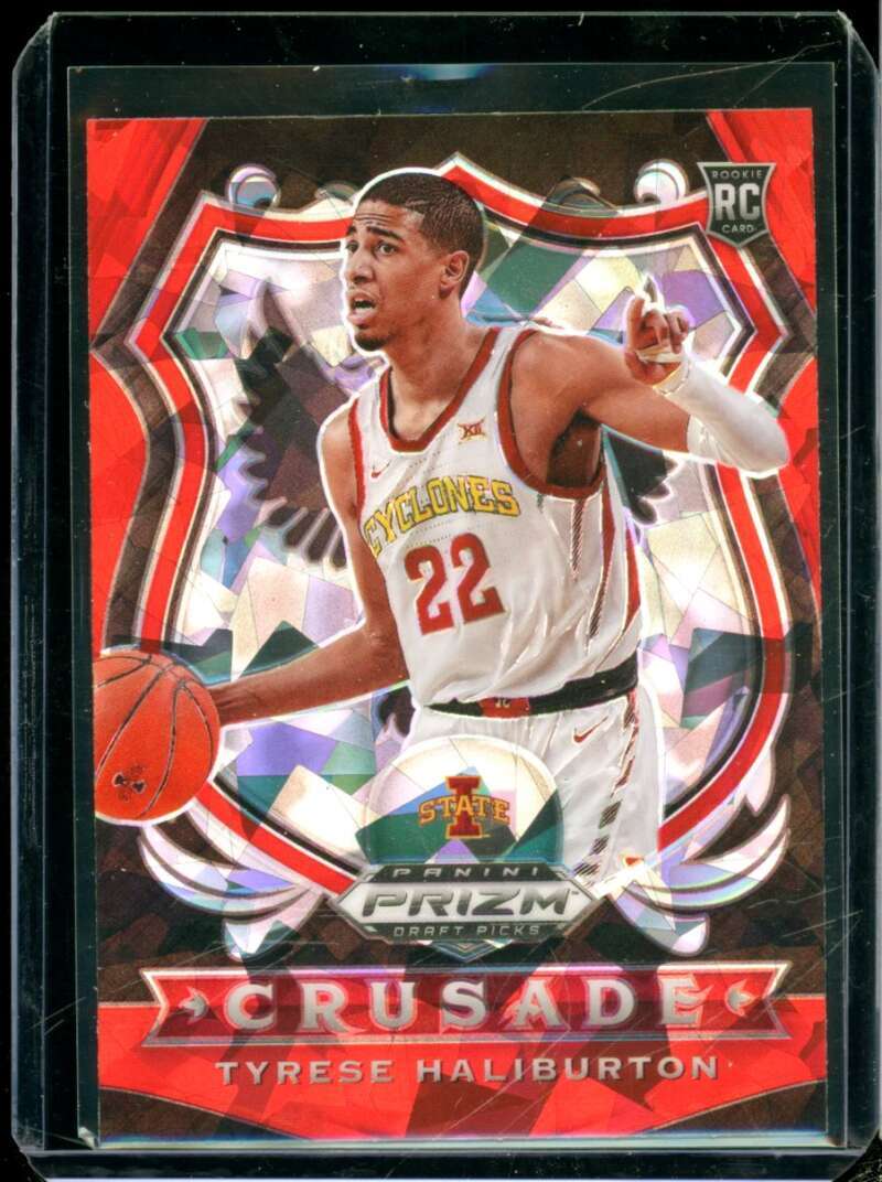 Tyrese Haliburton Rookie 2020-21 Panini Prizm Draft Picks Prizms Red Ice #90  Image 1