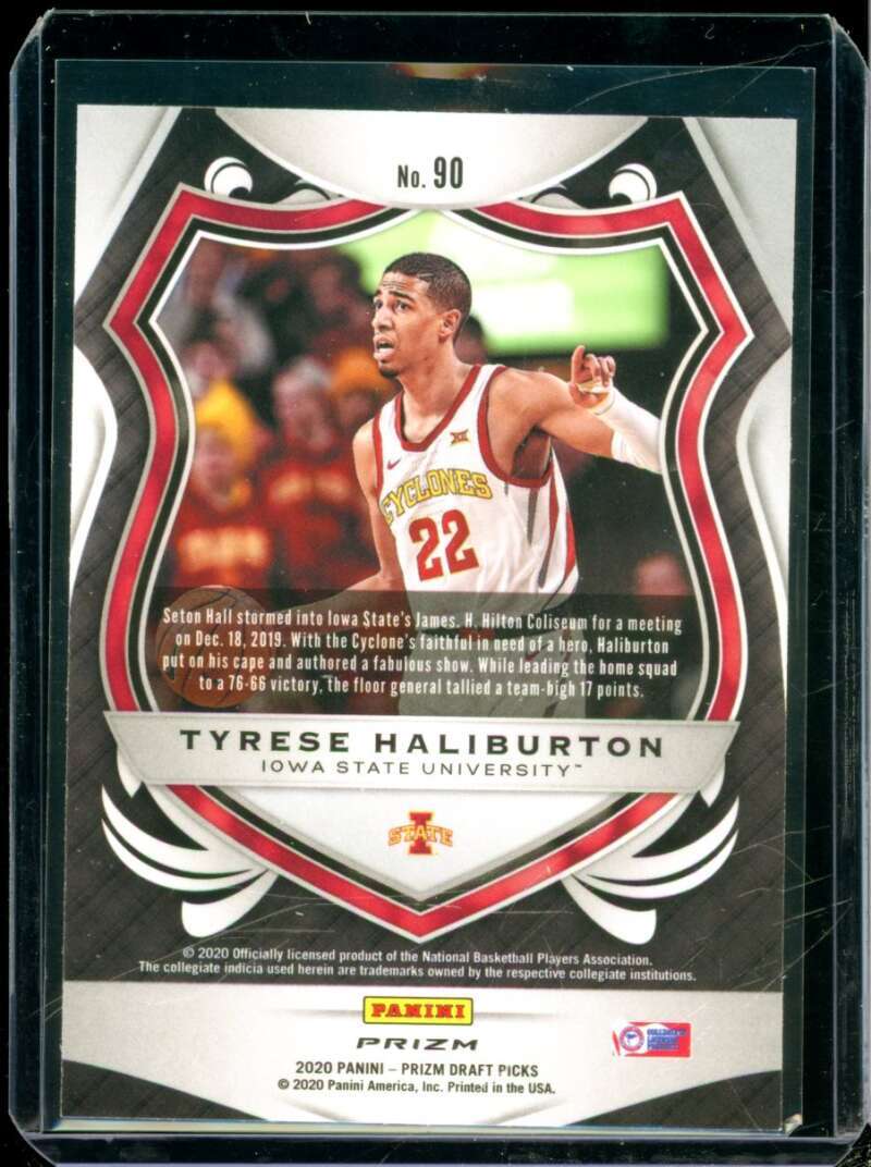 Tyrese Haliburton Rookie 2020-21 Panini Prizm Draft Picks Prizms Red Ice #90  Image 2