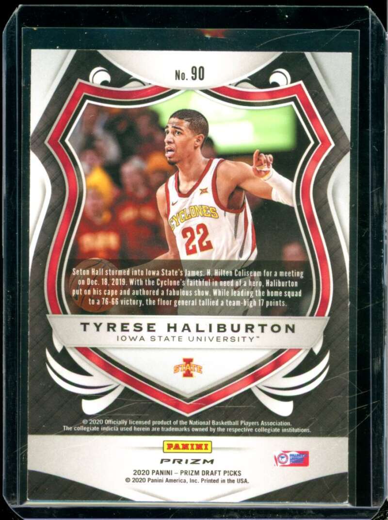 Tyrese Haliburton Rookie 2020-21 Panini Prizm Draft Picks Prizms Silver #90  Image 2