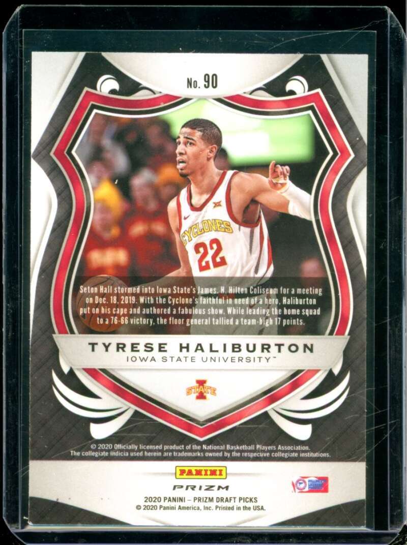 Tyrese Haliburton Rookie Card 2020-21 Panini Prizm Draft Picks Prizms Green #90  Image 2