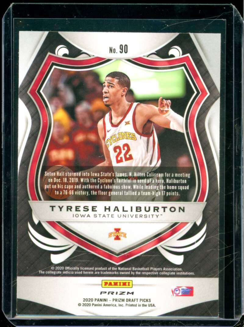 Tyrese Haliburton Rookie 2020-21 Panini Prizm Draft Picks Prizms Fast Break #90  Image 2