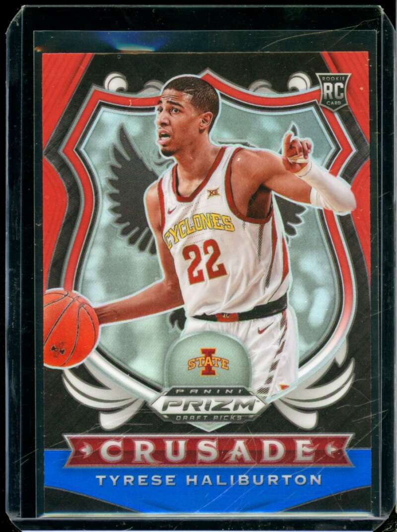 Tyrese Haliburton 2020-21 Panini Prizm Draft Picks Prizms Red White and Blue #90  Image 1