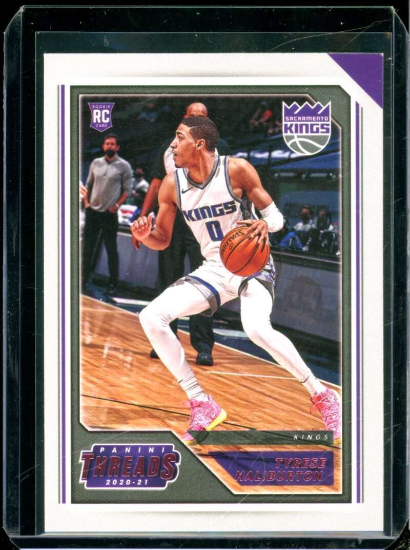 Tyrese Haliburton Rookie Card 2020-21 Panini Chronicles Threads Pink #91  Image 1