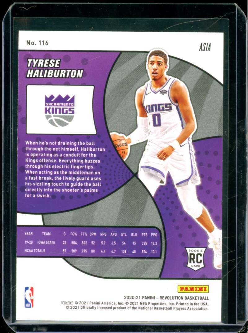 Tyrese Haliburton Rookie Card 2020-21 Panini Revolution Fractial #116  Image 2