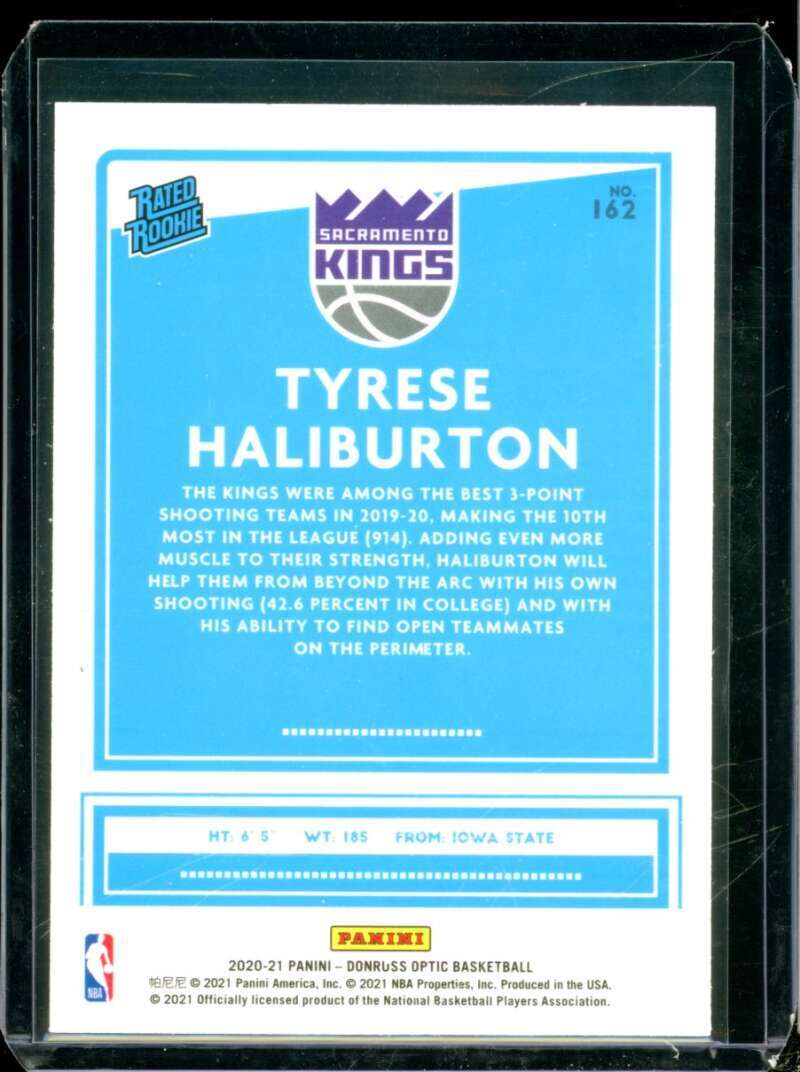 Tyrese Haliburton Rookie Card 2020-21 Donruss Optic #162  Image 2