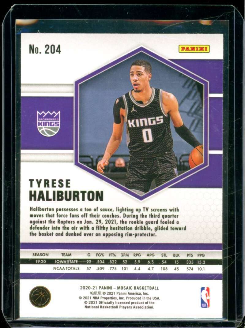 Tyrese Haliburton Rookie Card 2020-21 Panini Mosaic #204  Image 2