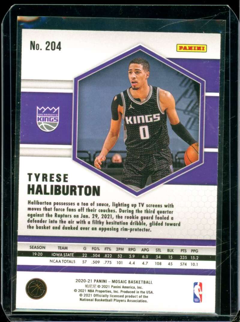 Tyrese Haliburton Rookie Card 2020-21 Panini Mosaic Silver #204  Image 2