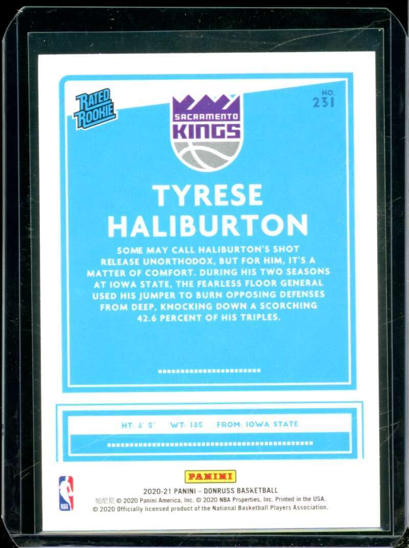 Tyrese Haliburton Rookie Card 2020-21 Donruss #231  Image 2