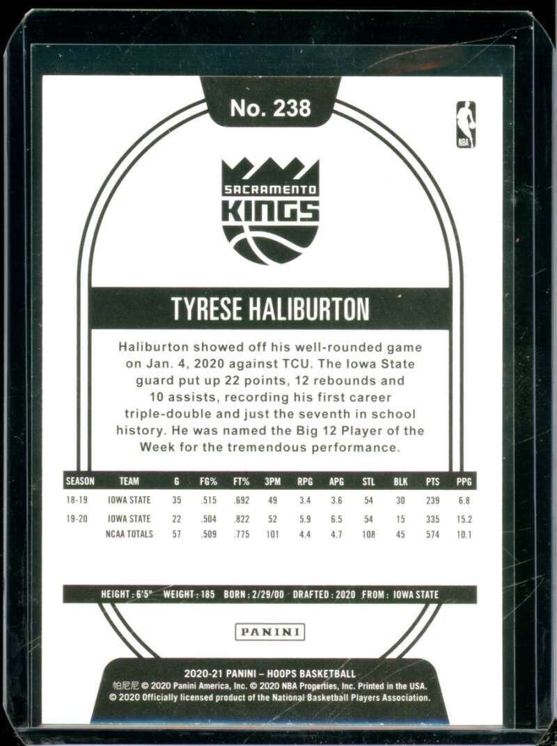 Tyrese Haliburton Rookie Card 2020-21 Hoops Winter #238  Image 2
