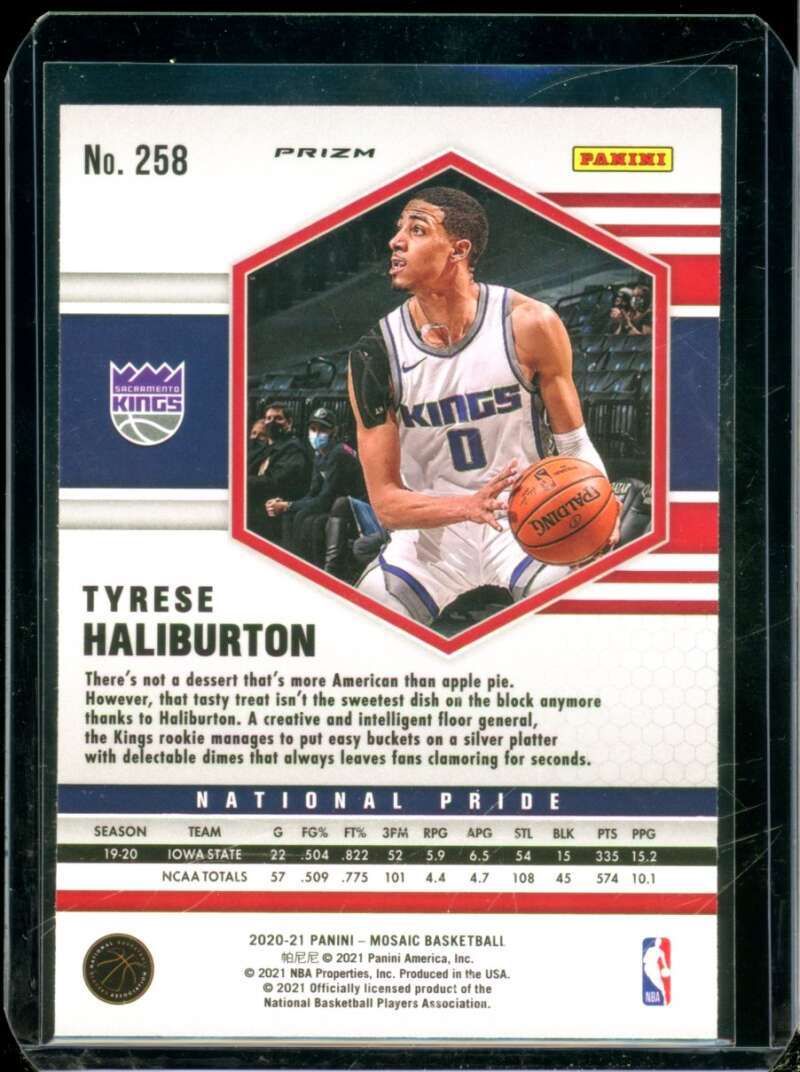 Tyrese Haliburton Rookie Card 2020-21 Panini Mosaic Mosaic Green #258  Image 2