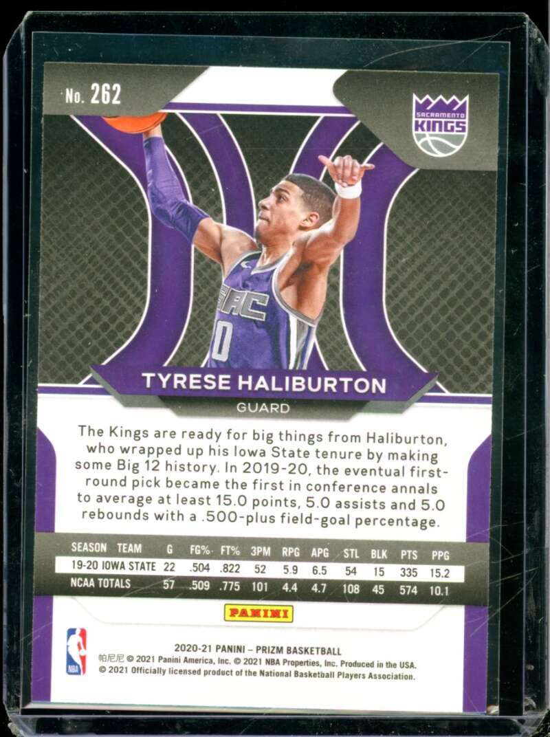 Tyrese Haliburton Rookie Card 2020-21 Panini Prizm #262  Image 2