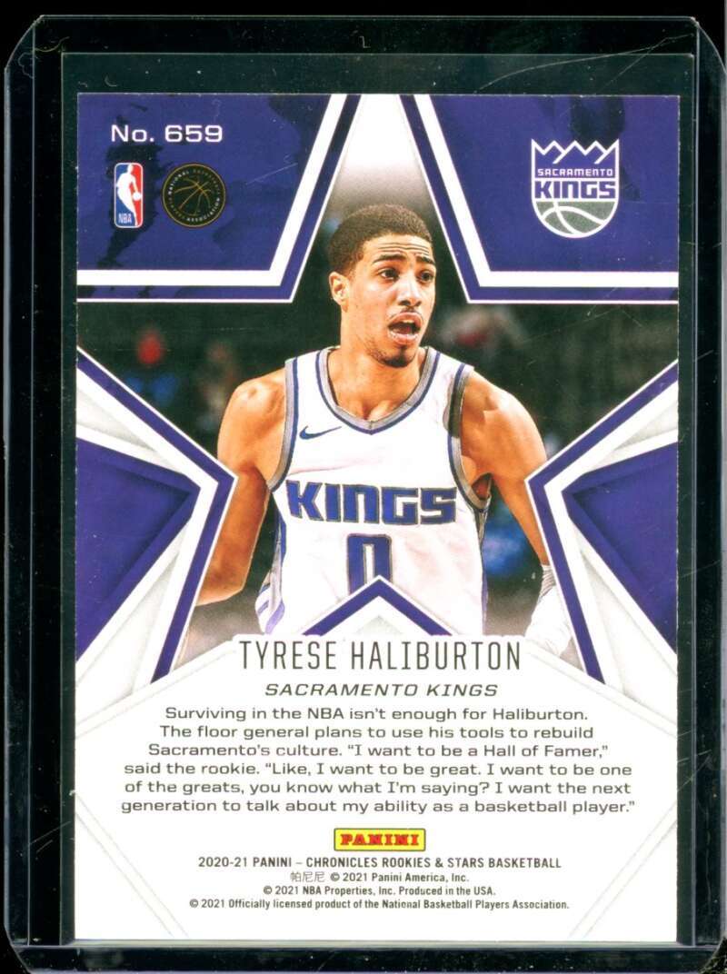 Tyrese Haliburton Rookie Card 2020-21 Panini Chronicles Rookies Stars #659  Image 2